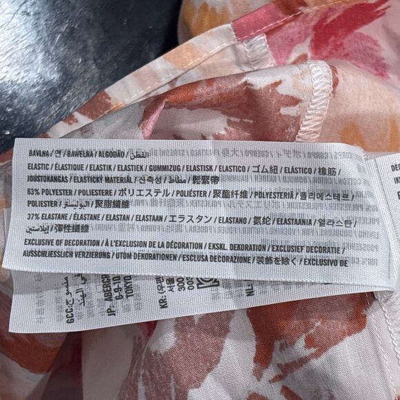 Abercrombie & Fitch Dress Womens Large White Floral Maxi Smocked Pockets NEW - Picture 13 of 14